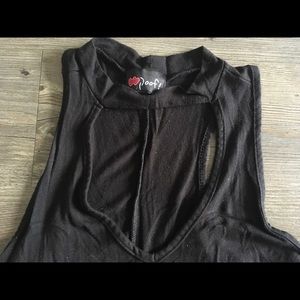 Black Cut Out Choker Neck Swing Dress